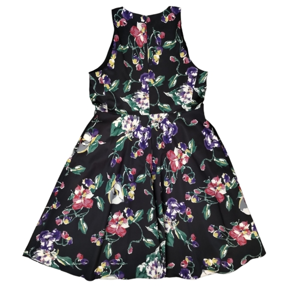 Ralph Lauren Black Label Fit and Flare Dress Pockets Floral - Picture 5 of 9